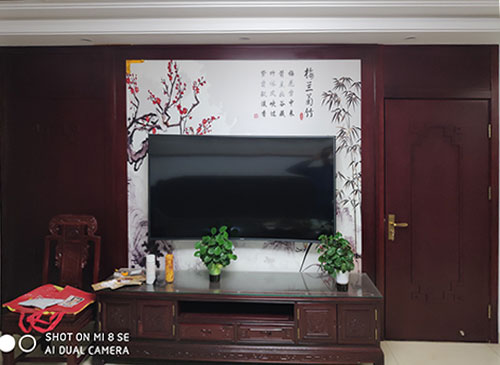 南开中式家庭装修电视柜效果展示